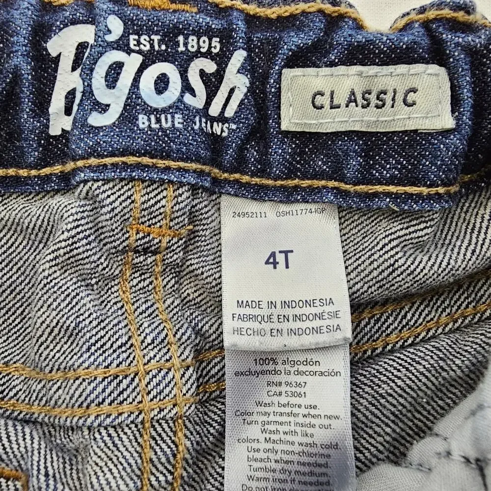 OshKosh B'Gosh Classic Denim Blue Jeans Toddler Size 4T Unisex